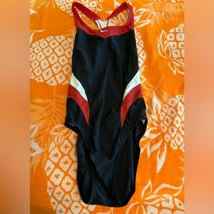 red black and white nike one piece